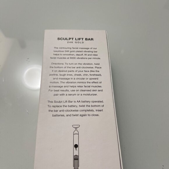 Skin INC BNIB Pulsating Massager De-Stressing Detoxing Sculpt Lift Bar 24K Gold - Picture 6 of 7